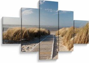 Obraz - Piaszczysta plaża na wyspie Langeoog, Niemcy (125x70 cm)