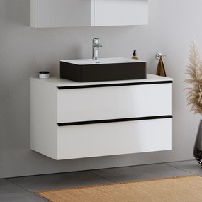 Umywalka nablatowa Duravit DuraBrezzaOdlew mineralny - Z półką na baterię - 60 x 40 x 14 cm