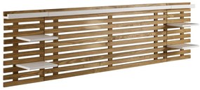 Zagłówek z drewna sosnowego z białymi elementami 240x62 cm Nidra – Marckeric