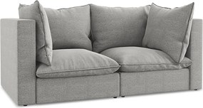 Modułowa sofa 2-osobowa - z tkaniny bouclé - jasny szary - MANAO