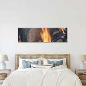 Obraz płonącego drewna (170x50 cm)
