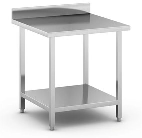 Stół roboczy ze stali nierdzewnej z półką i ogrodzeniem, 800 x 800 x 850 mm