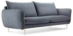 Szara aksamitna sofa Cosmopolitan Design Florence, 160 cm