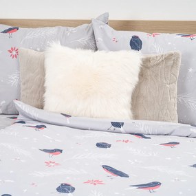 4Home Pościel bawełniana Winter Robin, 140 x 200 cm, 70 x 90 cm