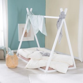 Białe łóżko dziecięce w kształcie domku 70x140 cm Montessori – Roba