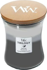 Świeca zapachowa klepsydra, Warm Woods, szary 275 gr