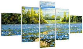 Obraz - Ścieżka w polu, obraz olejny (125x70 cm)