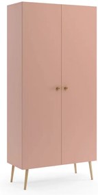 Różowa szafa z półkami w stylu skandynawskim - Tida 10X