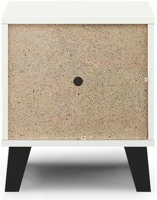 Skandynawski stolik nocny z szufladą biały + kaszmir W0-P34