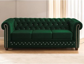 Zielona aksamitna rozkładana sofa 203 cm York Blik – Ropez