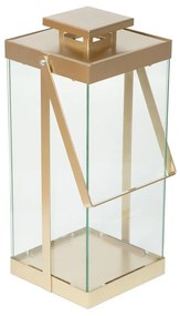 Lampion BRELA metalowa złota 15x15x36 cm HOMLA