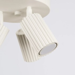 Plafon trzypunktowy KARBON 3P beżowy okrągły SOLLUX  LIGHTING