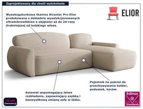 Beżowy narożnik rozkładany z pojemnikiem H6-W33