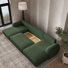 Masseno Narożnik SAVONA z funkcją spania i pojemnikiem na pościel Narozniki U, Rozkładana sofa - Zielony, NOW OR NEVER 37