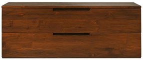 Szafka łazienkowa wisząca z ciemnego drewna tekowego - 2 szuflady - 115 cm - BIMBING