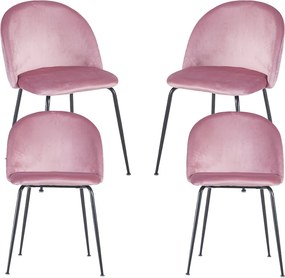 Zestaw 4 Krzese Black Dalnia Aksamitne