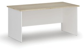 Biurko proste PRIMO WHITE, 1600 x 800 mm, biały/dąb naturalny