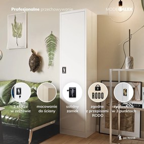 Metalowa szafa aktowa Alex 45x40x185 cm biała