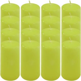 Zestaw świec filarowych, 10 cm, Ø 5 cm, jasnozielone, 16 szt