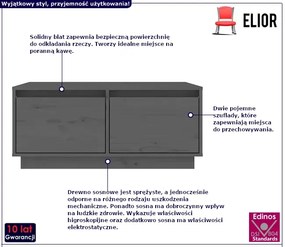 Szary stolik kawowy do salonu - Lioren