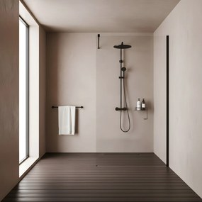 Kabina prysznicowa Walk-In Rea Flexi Transparent / Black 90