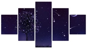 Obraz - Noc uchwycona przez ilustrację (125x70 cm)