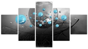 Obraz - jasnoniebieskie abstrakcyjne kule (125x70 cm)