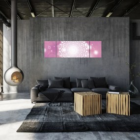 Obraz mandali na różowym tle (170x50 cm)