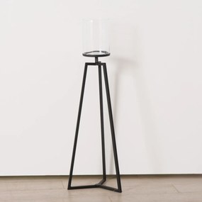 Szklane świeczniki na metalowym stelażu Cosa, 75-95 cm