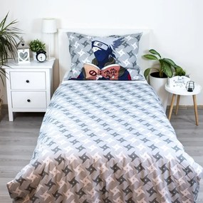 Bawełniana pościel dziecięca jednoosobowa 140x200 cm Naruto "Grey" – Jerry Fabrics