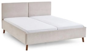 Beżowe tapicerowane łóżko dwuosobowe ze stelażem 160x200 cm Piano – Meise Möbel
