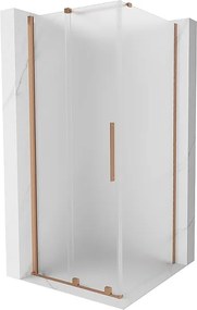 Mexen Velar kabina prysznicowa rozsuwana 100 x 100 cm, szron, miedź szczotkowana - 871-100-100-31-65