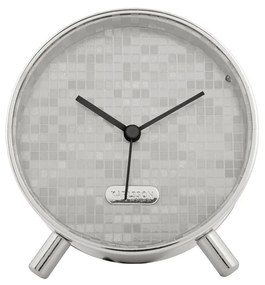 Karlsson 6004SI designerski budzik srebrny,średnica 11 cm