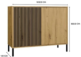Komoda na nóżkach z ryflowaniem dąb artisan  Z9-K48