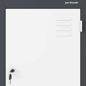 Szafa ubraniowa typu L JULIA, 800 x 1850 x 450 mm, antracytowo-biała