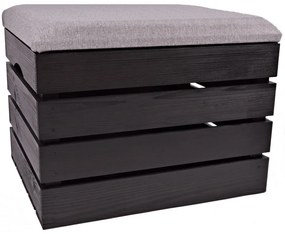 Pufa kufer skrzynia drewniana sosnowa siedzisko 50cm malowana czarna