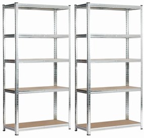 Srebrny zestaw 2 metalowych regałów - Filove 6X