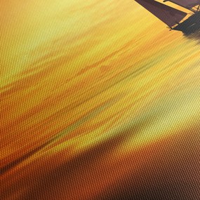 Obraz - Żaglówka o zachodzie słońca (z zegarem) (90x30 cm)