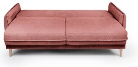 Czerwona rozkładana sofa z materiału bouclé 215 cm Patti – Bonami Selection