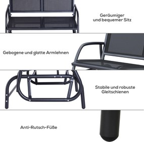 Outsunny ławka bujana huśtawka ogrodowa ławka ogrodowa krzesło bujane ławka parkowa czarna