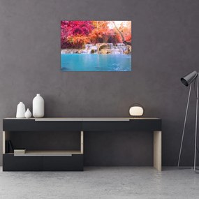 Obraz turkusowej laguny, Laos, Tat Kuang Si (70x50 cm)