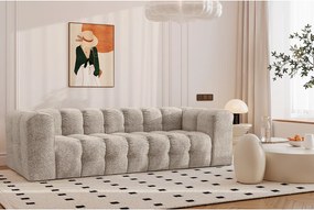 Sofa czteroosobowa BALOO, tkanina szenilowa + bukla, Beżowy