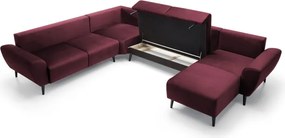 Narożnik BOSCO XL zestaw z elektryczną funkcją regulacji tkanina Monolith 69 Burgundowy WERSAL