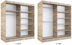 Szafa przesuwna antracyt + dąb artisan 180 cm - Massi 5X