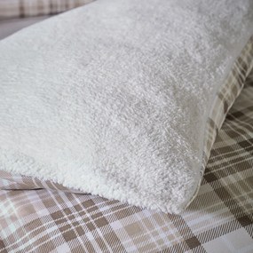 Brązowa pościel dwuosobowa z materiału sherpa 200x200 cm Cosy Sherpa Check – Catherine Lansfield