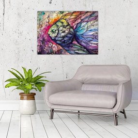 Obraz - Kolorowa rybka (70x50 cm)