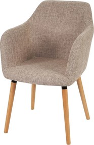 Krzesło do jadalni Vaasa T381,  tekstylny, kremowy/szary, jasne nogi