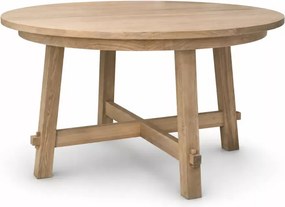 Masywny drewniany stół okrągły 137 cm jesionowy naturalne wybarwienie