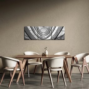 Obraz - Samolot nad budynkiem (z zegarem) (90x30 cm)