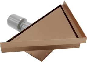 Mexen Flat-T M13 wpust podłogowy trójkątny 20 x 20 cm, miedź szczotkowana - 1C10320